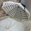新奇特蜘蛛网状拱形伞面设计晴雨两用手动长柄伞出口日韩条纹雨伞