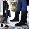 雪地靴女2021年中筒靴冬季棉鞋平底女鞋加绒加厚女靴两穿女靴