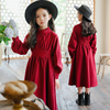 女童连衣裙秋冬加绒公主，裙2023韩版儿童，长裙女孩洋气红色裙子