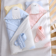 新生儿纯棉抱被春秋冬季夹棉初生婴儿，包被宝宝产房包单包巾被子厚