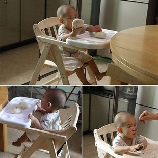 儿童成长椅实木儿童餐椅，可调节餐椅折叠婴儿吃饭桌餐厅酒店bb凳