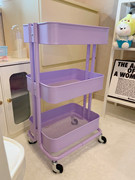 加厚手推车厨房储物架婴儿用品整理架客厅收纳架化妆品分类层架紫