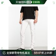 香港直邮潮奢replay男士，紧身牛仔裤(白色)