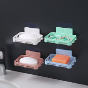 免打孔香皂盒卫生间沥水创意壁挂肥皂架浴室置物架吸盘大号肥皂盒