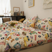 北欧简约卡通儿童可爱床上四件套全纯棉1.5m被套床单三件套1.8米