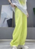 荧光绿烫钻香蕉裤女设计感小众靓丽别致个性时尚显瘦遮肉休闲长裤