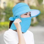 帽子女士夏季遮阳帽户外舒适透气太阳帽旅游骑车遮脸可拆卸防晒帽