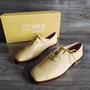 toomanyshoes品牌断码女鞋时尚，英伦方头皮鞋深口粗跟系带单鞋