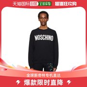 香港直邮潮奢moschino莫斯奇诺男士黑色，印花套头衫