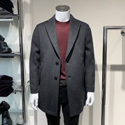 路卡迪龙冬季100%山羊绒厚款保暖男商务西装领中长大衣 168202001