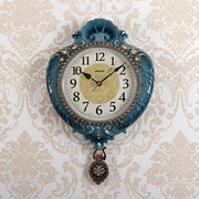 欧式挂钟客厅豪华静音时尚钟表，家用大气田园孔雀，石英钟创意装饰钟