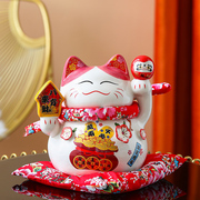招财猫小摆件陶瓷创意家居装饰大号存钱罐送礼家用开业发财猫