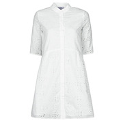 Betty London女裙连衣裙短裙纯棉五分袖系扣白色夏季DW0295
