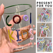 八杯多肉葡萄 原创手工字母玻璃杯cool kids杯子小众高级网红礼物