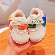 宝宝学步鞋0-1岁一加绒冬季棉鞋婴幼儿6-12个月9软底鞋防滑底鞋子