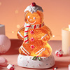 2023桌面姜饼人雪人旋转雪花，圣诞节装饰品摆件，氛围装饰灯布置