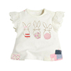 夏季女童纯棉短袖t恤兔子，上衣儿童蕾丝体恤衫宝宝夏装半袖打底衫