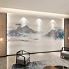 新中式电视背景墙壁纸水墨山水壁画客厅简约沙发茶室壁布无缝墙布