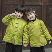 儿童唐装冬季男女童拜年服宝宝中国风棉服外套，兄妹装复古棉衣童装