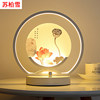 新中式床头柜主卧台灯卧室温馨创意浪漫简约现代触摸充电床头灯