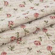 欧式复古英文玫瑰油画风提花面料外套半裙手工包布料(包布料)一米价箱包布