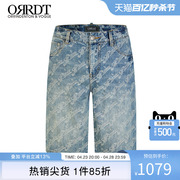 ORRDT澳林丹顿男装潮流花版牛仔短裤男夏季时尚裤子A38E1710