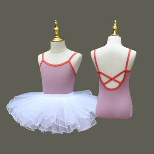 儿童舞蹈服女童芭蕾民族中国舞，考级形体服少儿，夏季吊带跳舞练功裙