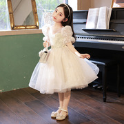 大码钢琴演奏礼服女孩短款蓬蓬纱小公主裙主持人演出服走秀晚礼服