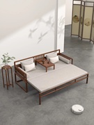 乌金木新中式罗汉床沙发茶桌椅，组合小户型客厅，改良实木超大贵妃榻