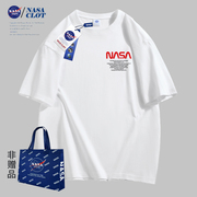 NASA 联名2024潮流字母印花户外时尚百搭纯棉情侣同款T恤07