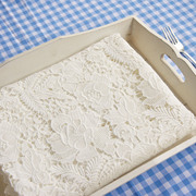 N2 纯色牛奶丝立体刺绣蕾丝面料 镂空花朵水溶蕾丝面料/布料