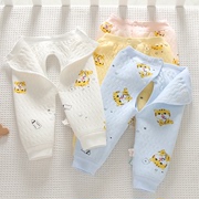 新生婴儿保暖裤三层，夹棉腰围可调节内衣裤0-3-6个月9男女宝宝裤子