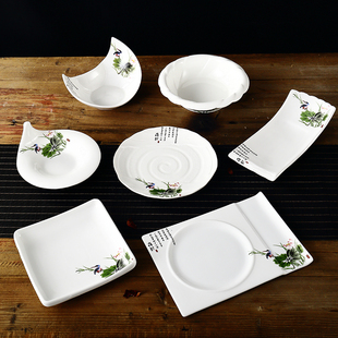 创意菜盘陶瓷盘饭店餐厅特色菜盘中式创意鱼盘汤碗酒店凉菜热菜盘