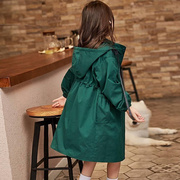 女童新疆棉风衣儿童外套，中长款2022冬装，中大童韩版洋气童装