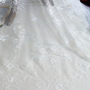 进口刺绣镂空蕾丝面料针织花朵，布料婚纱礼服，连衣裙服装花边本白