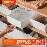 日式直角收纳盒长方形可叠加厨房橱柜整理盒零食杂物柜子抽屉分格