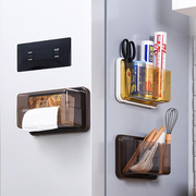冰箱置物架磁铁免打孔家用厨房用品保鲜膜，储物纸巾收纳盒侧壁挂架