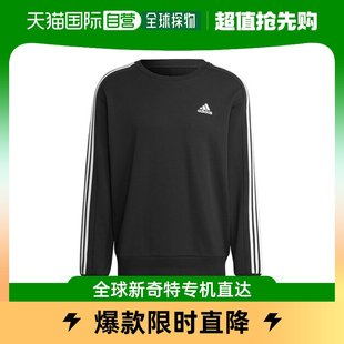 韩国直邮Adidas 男士 长袖T恤 3S 法国毛圈布 毛衣 IC9317