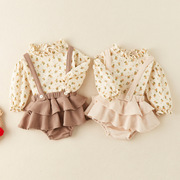 日本衣服新生儿洋气可爱外出服婴幼儿套装上衣裤子两件套宝宝秋季