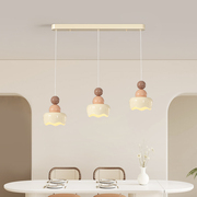 餐厅吊灯全光谱奶油风，三头饭厅灯具长条，现代简约餐桌吧台吊线灯具