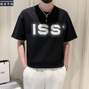 ins潮牌高级感T恤男潮流痞帅半袖2023夏季青少年短袖夏装衣服