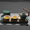 五行粗陶茶具简约日式功夫茶具套装一壶两杯茶盘礼盒金木水火土