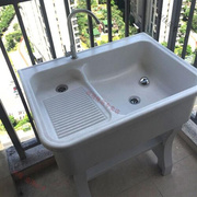 石英石洗衣池台盆一体，洗手池带搓衣板的洗面盆，组合柜石英石洗衣池