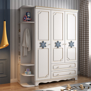 美式田园儿童衣柜现代简约白色整体大衣橱家用卧室收纳储物组装柜
