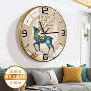 北欧现代轻奢挂钟简约钟表，新中式客厅家用卧室静音时钟石英钟挂表