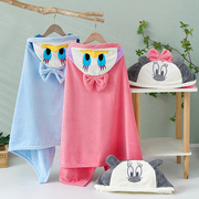 儿童浴巾斗篷珊瑚绒抱被卡通婴儿洗澡浴袍，可爱连帽披风可穿