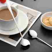不锈钢长柄咖啡勺甜品，汤勺创意个性欧式长柄，蜂蜜奶茶调料搅拌勺子