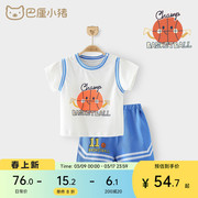 男童运动套装速干衣2023夏装小宝宝潮帅气夏季短袖儿童篮球服
