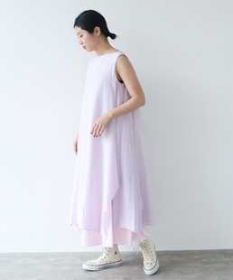 日本原宿风A社 yu经典形状 差异色立体分层设计 凉爽真丝棉连衣裙