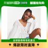 香港直邮潮奢 ASOS 女士设计织花长袖前系带收腰下摆米白色衫